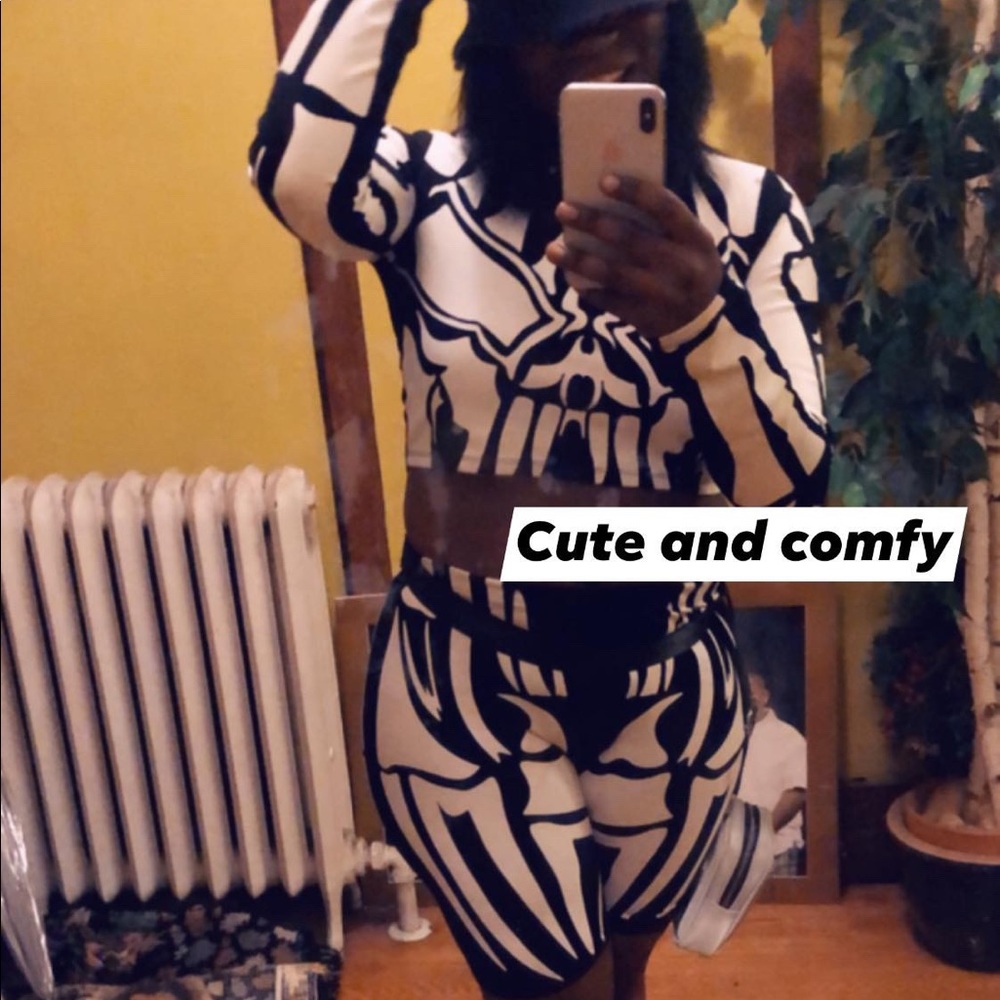 Two piece Skeleton Biker Set